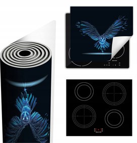 Tűzhelyvédő Szőnyeg Több Helyet Biztosít 60x52 kék madár