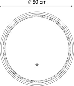 Fürdőszobai tükör rézszínű 50 cm LED-del, 3 fokozatban dimmelhető, érintésérzékelős, kerek - Miral