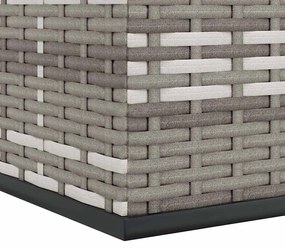 szürke polyrattan kerti párnatartó doboz 100 x 97,5 x 104 cm