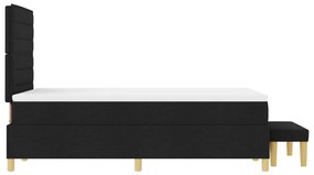 Box Spring Ágy Matraccal és Pad Black 120x190 cm Szövet