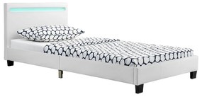 Kárpitozott ágy Verona 90 x 200 cm, LED világítással fehér színben