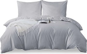 Damaszt pamut-szatén ágyneműhuzat garnitúra 160x200 világosszürke