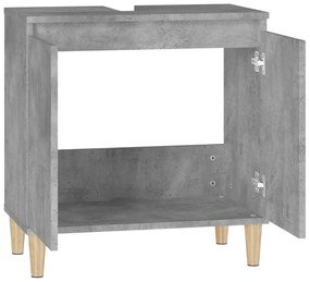 betonszürke szerelt fa mosdószekrény 58x33x60 cm