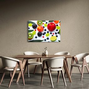Vízcseppekkel ellátott gyümölcs képe (90x60 cm)