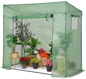 Mini üvegház paradicsomokra 2 x 0,8 m Garden Point zöld
