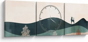 Kép - Illusztrált tájkép (órával) (90x30 cm)