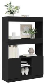fekete szerelt fa magasszekrény 92 x 33 x 140 cm
