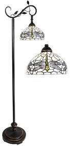 Tiffany álló lámpa fehér szitakötővel