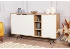 Konzolasztal Clara Console - Oak, Fehér