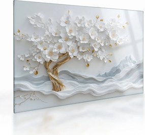 Üveg kép – 3D elegáns életfa (70x50 cm)