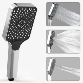 Caldo Freddo Zuhanyrendszer - CSAPTELEPPEL - szögletes - fejzuhany, zuhanyfej, gégecső - FEKETE