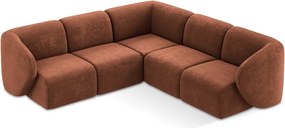 Terrakotta színű zsenília sarokkanapé Lani – Makamii