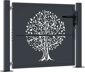 vidaXL antracitszürke acél famintás kertkapu 100x75 cm