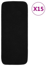 15 db fekete négyszögű csúszásmentes lépcsőszőnyeg 60 x 25 cm