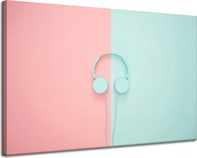 Vászonkép Zene Fejhallgató Kétszínű Pasztell színek 120x80