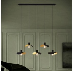 Eglo 390396 - Csillár zsinóron SACEDA 5xE27/40W/230V fekete/arany