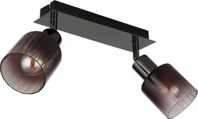 Globo 54313-2 Spotlámpa fém fekete-króm, réz színű/átlátszó színátmenetes üveg búra, HxSzxM: 250x80x180mm, 2x E14 40W 230V izzók nélkül