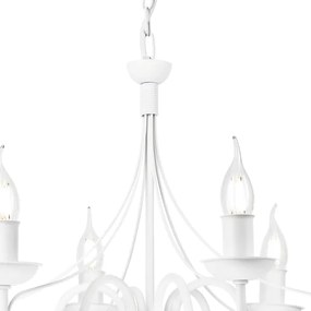 Csillár láncon DONATO 6xE14/40W/230V fehér