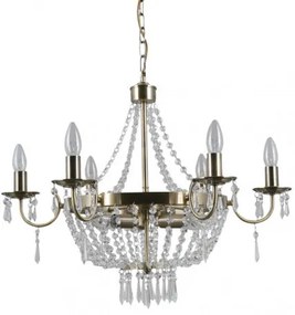 ITALUX PND-30138-6-3B CORTINA Kristály Csillár Antik Bronz E14 IP20