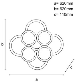 LED Dimmelhető felületre szerelhető csillár LED/200W/230V 3000-6500K + távirányítás