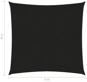 fekete HDPE napvitorla 160 g/m² 7 x 7 m