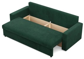 Zeus kanapéágy, kordbársony, bonell töltet, egyenes kartámasz, zöld