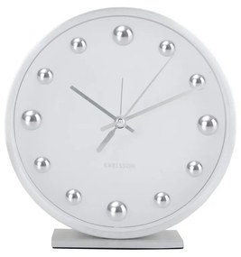 Karlsson 5970WH design asztali óra/ébresztőórafehér, átmérő:  16 cm