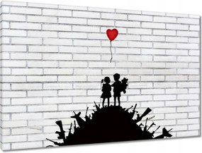 Vászonkép 90x60 Banksy Hegyi fegyver léggömb