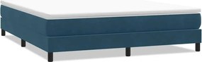 vidaXL sötétkék bársony rugós ágy matrac nélkül 180x210 cm