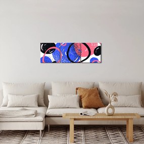 Kép - Motívum élénk színű körökkel (órával) (90x30 cm)
