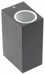 Lámpa Fali lámpa TIAGO négyzet, 2 irányú, GU10, MAX.2x35W, IP54 AC220-240V, 50/60Hz, fekete