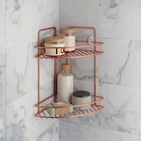 Copper kétszintes fürdőszobai sarokpolc - Metaltex