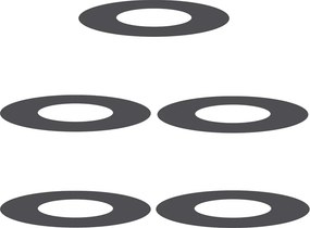vidaXL Alkalmas lapos fa gyűrűkhez 5 pcs Fekete Ø30 / 60 cm Acél