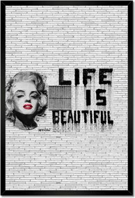 Poszterek keretben 40x60 Banksy Life is beautiful