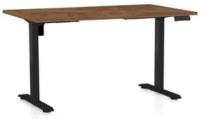 OfficeTech B állítható magasságú asztal, 120 x 80 cm, fekete alap, silverjack tölgy