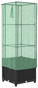 rattan megjelenésű magaságyás melegháztakaróval 40x40x139 cm