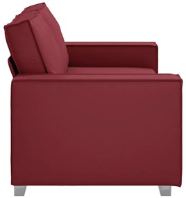 Párnázott Kanapé - Bordó 140 cm Műbőrből
