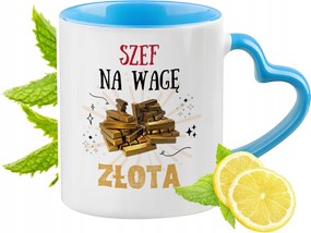 Főnöknek Kék Bögre Szív Alakú Füllel Ajándék