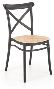 Nikola étkezőszék, rattan / fekete