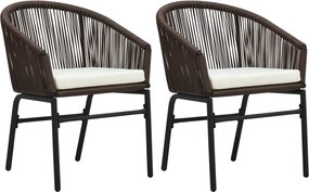 vidaXL 2 db barna PE rattan kerti szék