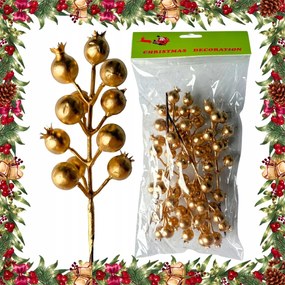 6PCS Arany Gyümölcs Berkenye Galagonya 20 cm Karácsonyfadísz Golyók