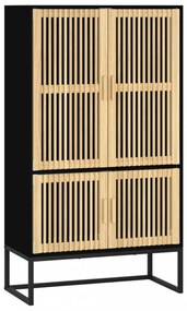 fekete szerelt fa magasszekrény 70 x 35 x 125 cm