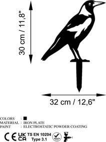 Bird fém kerti dísztárgy, 46×32 cm – TR565TNL1269