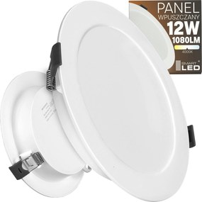 Led panel Süllyesztett Plafon Mennyezeti Lámpa 12W Kerek Fehér