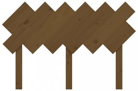 mézbarna tömör fenyőfa ágyfejtámla 122,5x3x80,5 cm