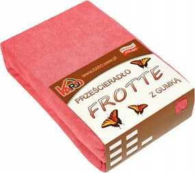 Gumis frottír lepedő 160x200 málna Karo