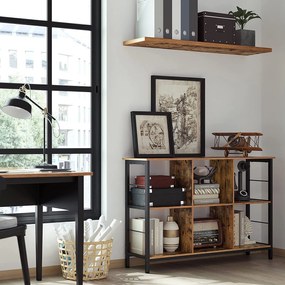 Könyvespolc 120 x 80 x 33 cm, barna fekete