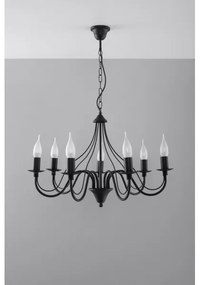Csillár láncon MINERWA 7 7xE14/40W/230V fekete