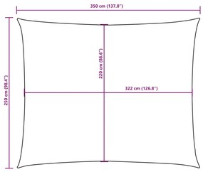 tópszínű téglalap alakú oxford-szövet napvitorla 2,5 x 3,5 m