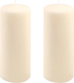 Krémszínű paraffingyertyák 2 × 25 cm Ø 10 cm 180 óra